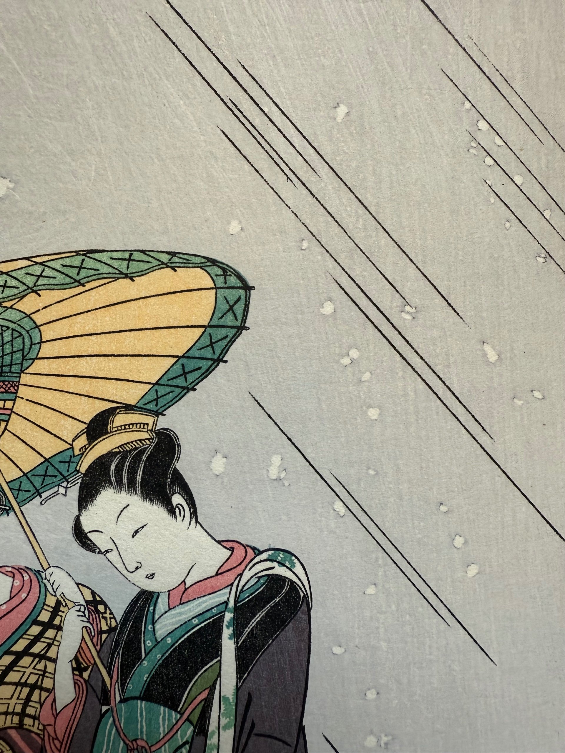Suzuki Harunobu - Beautés revenant du bain sous la neige, époque Shōwa – Image 4