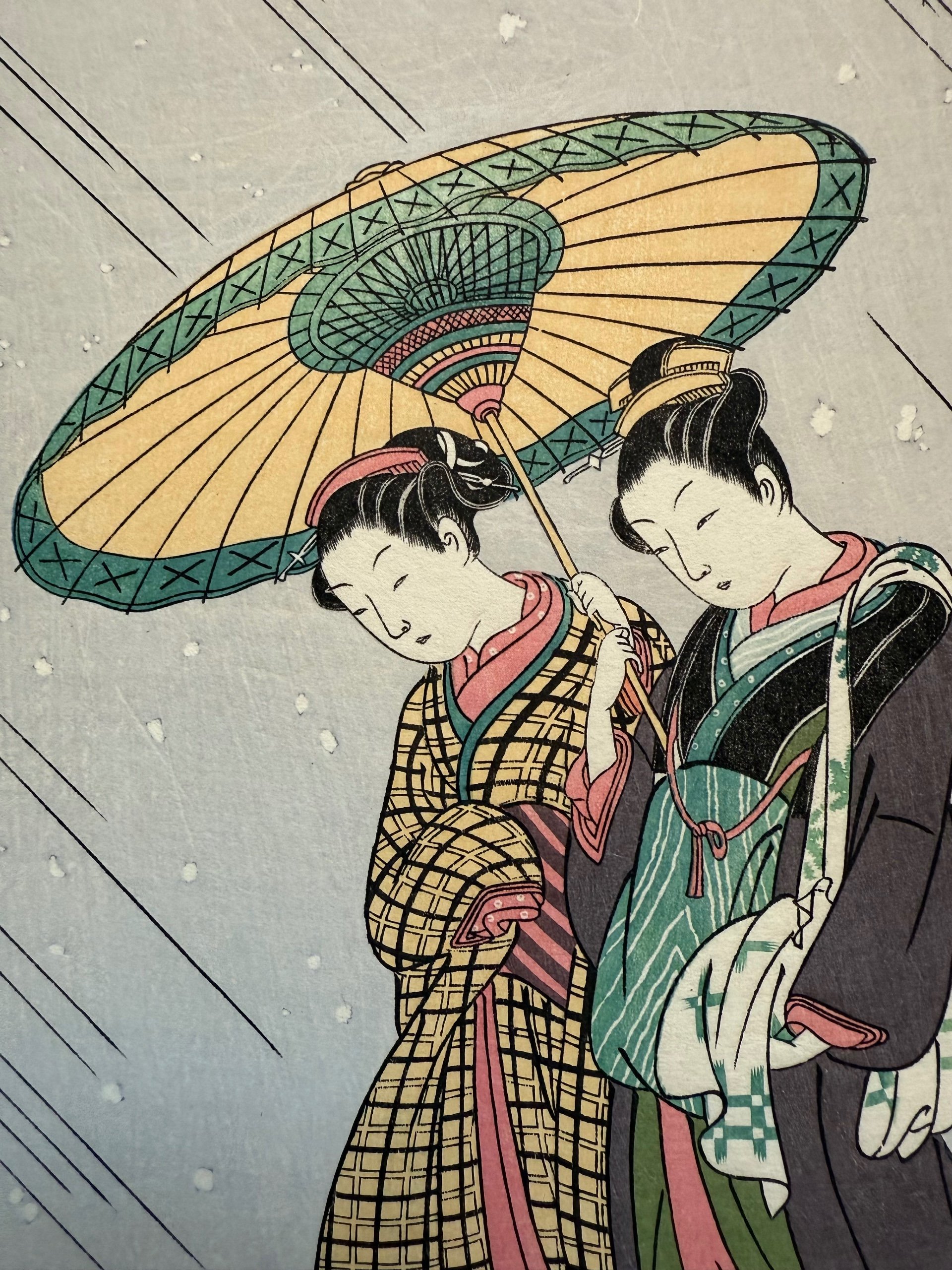Suzuki Harunobu - Beautés revenant du bain sous la neige, époque Shōwa – Image 2