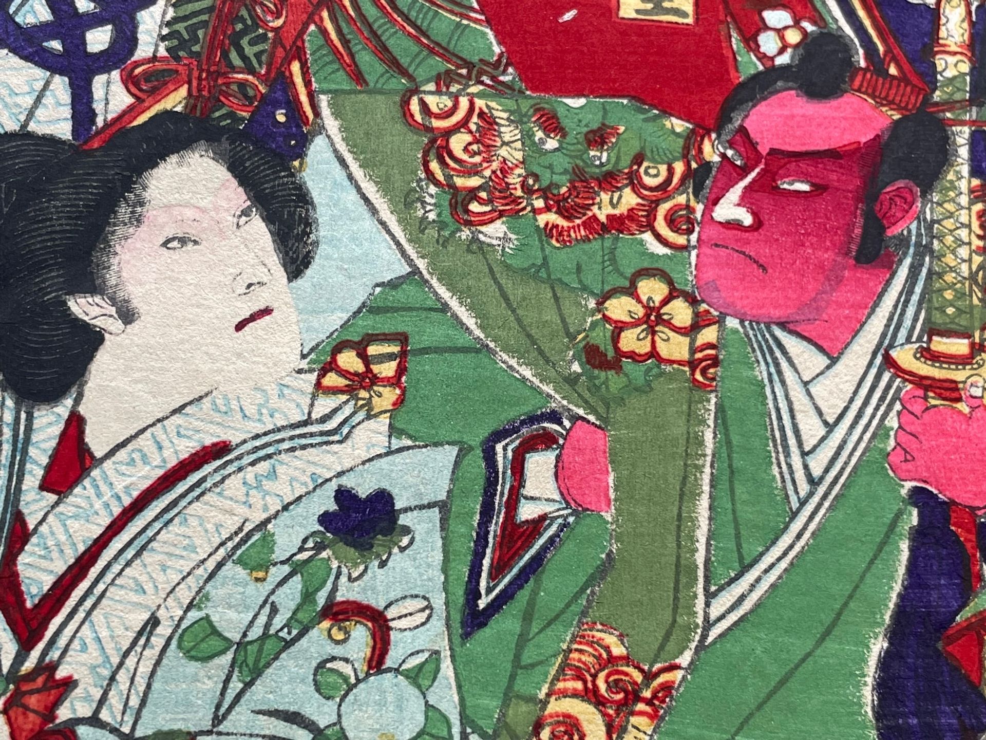 Toyohara Kunichika - Kabuki - Estampe japonaise, Ukiyo-e – Image 4