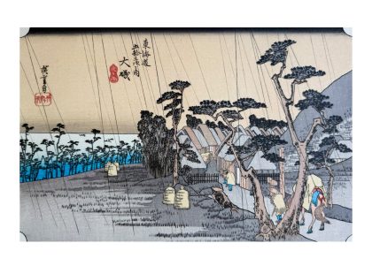 Utagawa Hiroshige, la pluie du tigre – d'après les 53 Stations du Tōkaidō, n°8