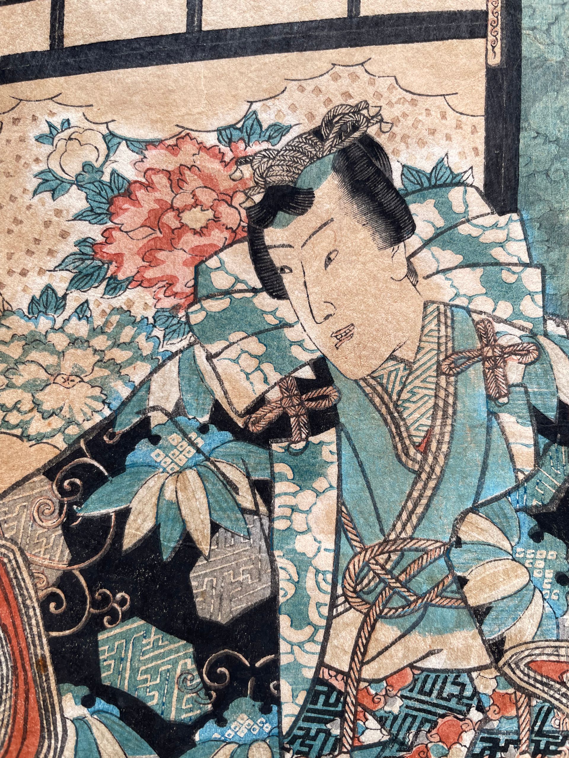 Utagawa Kunisada (Toyokuni iii) - Hina matsuri « Fête des poupées » Estampe japonaise, Ukiyo-e Edo – Image 4